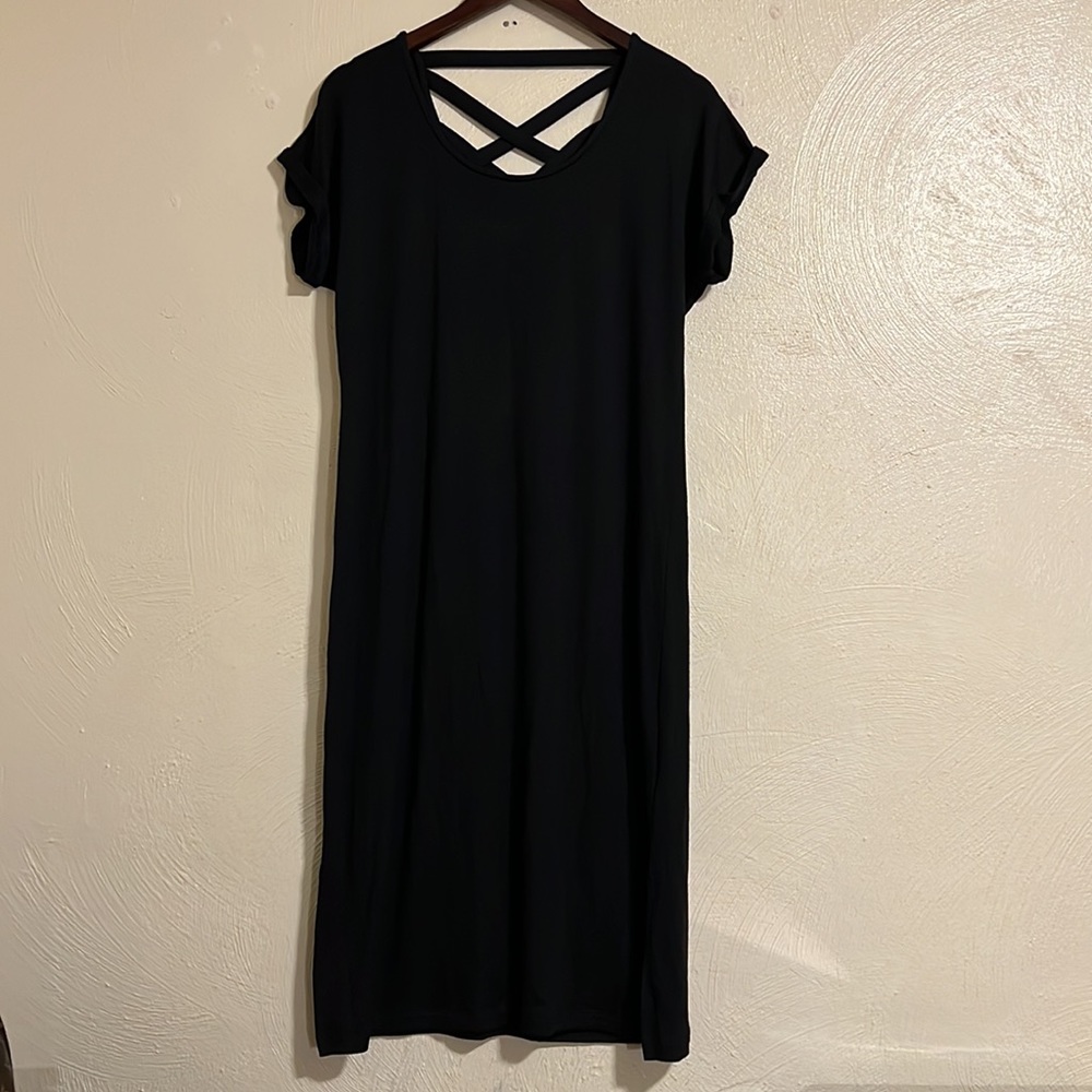 Athleta Black cross back dress medium